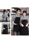 Water Resistant Barista Apron with Adjustable Strap and Pocket Kitchen Cafe Waiter Apron Black 74 cm - 7