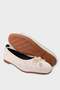 Stone Bowknot Wooden Bead Detail Office Casual Women's Ballerinas Beige - 7