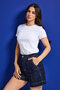 Women's White S6-2 Crew Neck 100% Organic Cotton Stretch Fabric T-Shirt - 2
