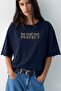 Back Slogan Printed, Dirty Edge Detailed, Thick Textured Oversize Unisex T-Shirt - 2