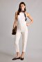 Crop Carrot Fit Zippered High Waist Basic Narrow Leg Classic Fabric Trousers C2466Ax26Sp