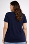 Plus Size New Season Comfort Model Viscose Ribbed Short Sleeve Mother's T-Shirt-Dark Blue - 5