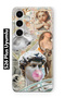 Samsung Galaxy S26 Plus Compatible Renaissance Collage Pattern Transparent Phone Case