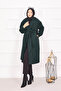 Herringbone Patterned Coat Emerald - 4