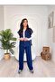 Vest Zippered Modal Fabric Parachute Detailed Relax Ovirsize Casual Stylish Bottom-Top Set Tracksuit Set - 3