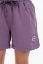 Girl's Elastic Waist Tied Arma Detailed Printed Shorts 25038 - 5