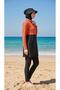 Esila Front Covered, Adjustable Waist, Elastic Lycra 3-Piece Hijab Swimsuit Set Beachwear Burkini - 7