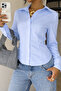 Women's Premium Shirt Slim Fit Long Sleeve Stylish Office Casual Combination Basic Classic Shirt - 6