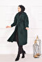 Herringbone Patterned Coat Emerald - 5