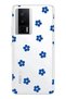 Poco F5 Pro Compatible Blue Flower Pattern Transparent Phone Case