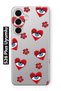 Samsung Galaxy S26 Plus Compatible Transparent Phone Case with Heart and Evil Eye Pattern