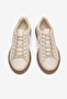 Women's Beige White Rubber Sole Comfortable Lace-Up Sneaker - 3
