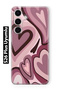 Samsung Galaxy S26 Plus Compatible Burgundy Heart Pattern Transparent Phone Case