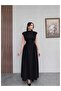 Shoulder-Padded Back Tie-Detail Sleeveless Dress - 4