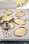 Stainless Oval Daisy Flower Coffee Presentation Trays, Set of 6 - 2
