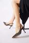 Cobalt Blueete Back Open Glass Stone Evening Dress Women's Shoes Black - 2