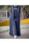 Women's 3-Piece Long Hooded Tracksuit Set Two-Thread Cotton Zipper N-05115 _ Gray - 2