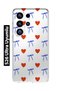 Samsung Galaxy S26 Ultra Compatible Transparent Phone Case with Heart and Ribbon Pattern