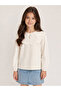 Girl's Cotton Embroidered Bow Detailed Long Sleeve Baby Collar Blouse