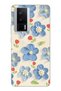 Poco F5 Pro Compatible Blue Oil Paint Flower Pattern Transparent Phone Case