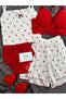 Women's Underwear Oslo Fabric Patterned Shorts Pajama Set - 4