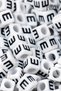 6X6 mm Single Letter - E - Plastic Square Cube Letter Beads Alphabet Dice Letter 100Pcs - 2
