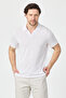 Vita Men's White Modal Fabric Slim Fit Flexible Polo Collar T-Shirt