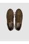 100% Genuine Suede Leather Khaki Lace-Up Women's Sneaker Shoes - 4