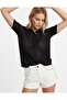 Women's Polo Neck Openwork Knitwear Blouse - 2
