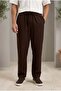 Prawer Baggy Fit Odessa Fabric Jogger Men's Trousers - Brown