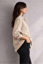 Women's Beige Oversize Cotton Comfortable Linen Shirt with One Pocket – New Summer Collection - 2