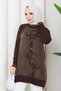 Women's Silk Kupra Mercerized Knitwear Tunic with Side Zipper Detail - 5