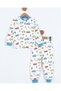 Boy's Snap Fastener Car Printed 0-6 Years Old 100% Cotton Seasonal Nightgown Pajama Set - 2