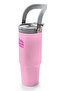 Light Pink Thermos with Straw and Direct Drinking Steel Cup 900 ml 38751 - 4
