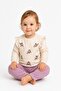 Girl baby bird embroidered 2-piece top and bottom set seasonal 2-thread 3-6-9-12 months old - 2