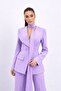 Halter Neck Premium Lilac Double-Breasted Jacket Set - 5