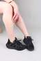 Pira Thick Sole Sports Shoes Black - 7