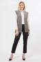 Women's Smoked Sand Pocketed Sleeveless Knitted Vest - 3