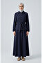 Linen Fabric Skirt Jacket Double Set 0256-05 Navy Blue - 2