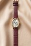 Misky Gold Oval Case Roman Numeral Leather Burgundy Strap Stylish & Elegant Women's Wristwatch - 2