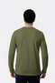 100% Organic Cotton Khaki V-Neck Men's Long Sleeve T-Shirt - 4