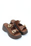 Poli̇na Double Buckle Platform Sole Slippers
