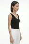 Women's Premium Black Knitwear Body Flexible Full Lycra V-Neck Summer Athlete T-Shirt - 2