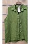 Italian Sleeveless Linen Shirt with Lace on the Back - 4