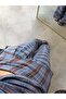 100% Cotton Muslin Plaid Pants with Shawl Indiigo - 4