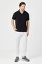Vita Men's Black Modal Fabric Slim Fit Flexible Polo Collar T-Shirt - 6