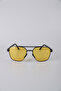 Unisex Black Framed Yellow Lens Drop Sunglasses Gg25Mp6066R01