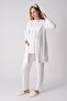Lacy 3-Piece Maternity Pajama Set and Robe Set - Breastfeeding-Friendly Cotton Maternity Set - 2