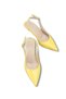 Phoebe Lia Women's Pointed Toe Open Back Thin Heeled Shoes 0012200 Yellow Patent Leather - 8