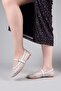 Golduzi̇ Beaded Tulle Ballerina Flats White - 6